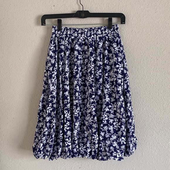 Lyrur Dresses & Skirts - Lyrur Blue and White Floral Midi Skirt